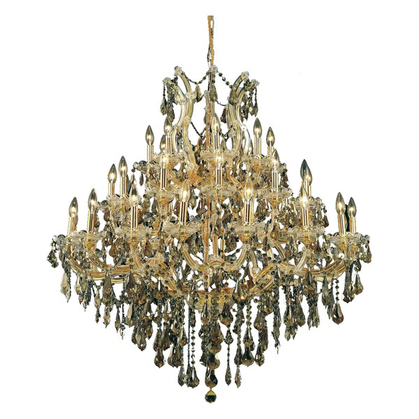 Elegant Lighting Swarovski Elements Smoky Golden Teak Crystal Maria Theresa 37-Light 2801G44G-GT/SS